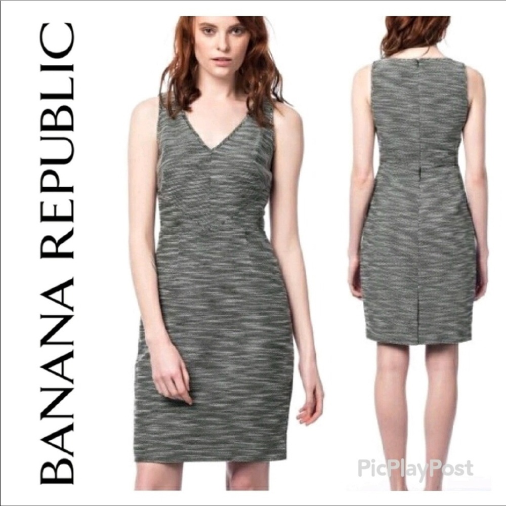 Banana Republic woven tweed career sheath dress